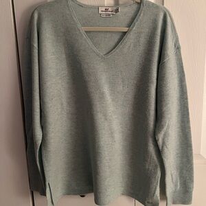 Vineyard Vines Light Blue V-Neck Sweater with Cashmere